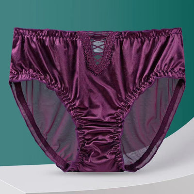 SilkBliss™ | Lace Lingerie Ladies Satin Ice Seamless Panties