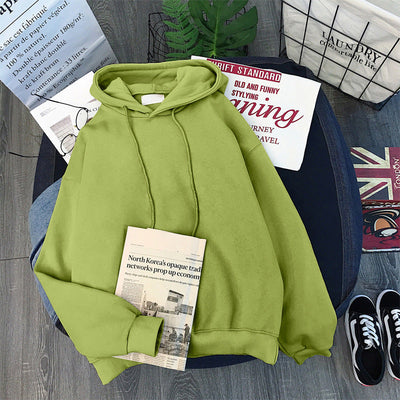 Femme Übergroßer Gemütlicher Pullover Hoodie mit Verstellbarem Kordelzug Heidi-Mode