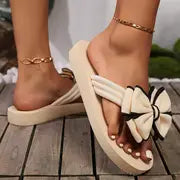 Camila - Damen-Schleifenknoten-Dekor Flip Flops