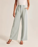 Ruth - Elegante Hose mit weitem Bein für Damen in Grün