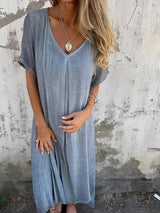 Rachel - Bequemes, locker sitzendes Kleid für Damen in Grau