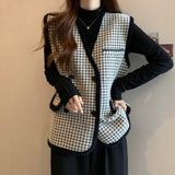 Charlotte | Elegante und Moderne Damen Strukturweste in Schwarz/Weiß