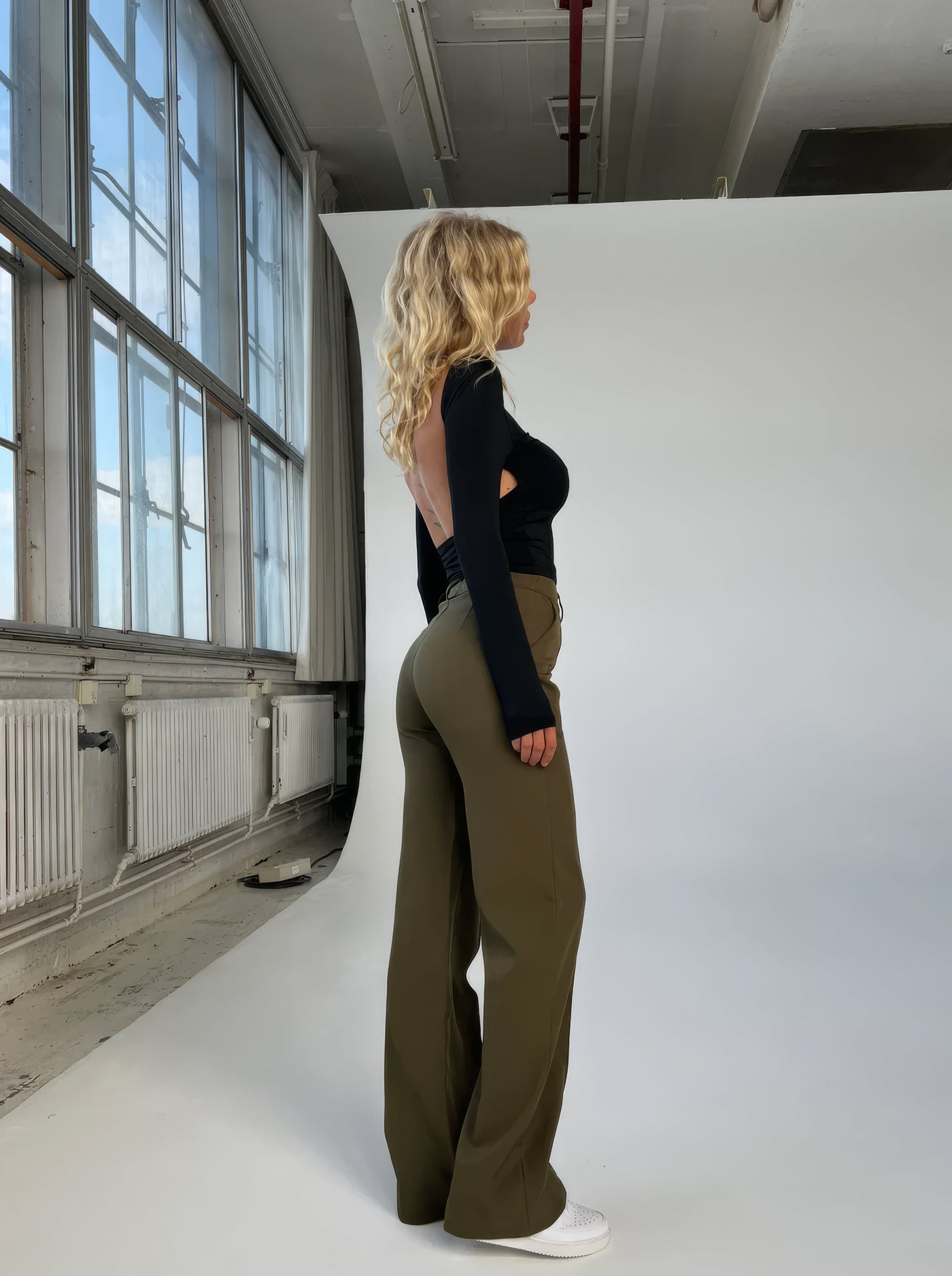 Damen High-Waist Hose mit geradem Bein – Eleganter Business Look