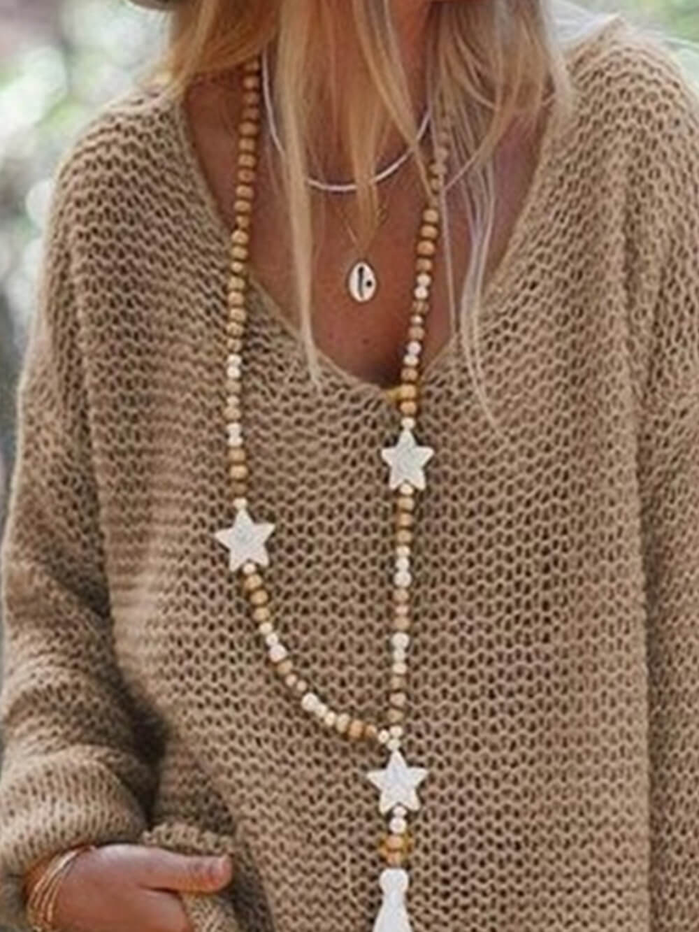 V-Ausschnitt Pullover mit langen Ärmeln