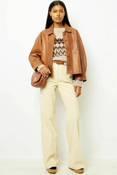 Oversized-Lederjacke | Klassischer Schnitt | Zeitlose Stil