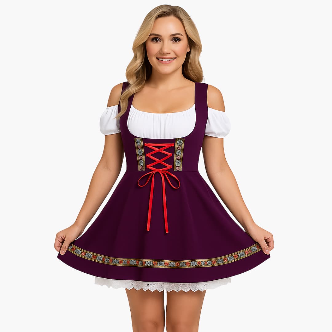Dirndl kleid mit Spitzendetails für Damen - Oktoberfest 2025