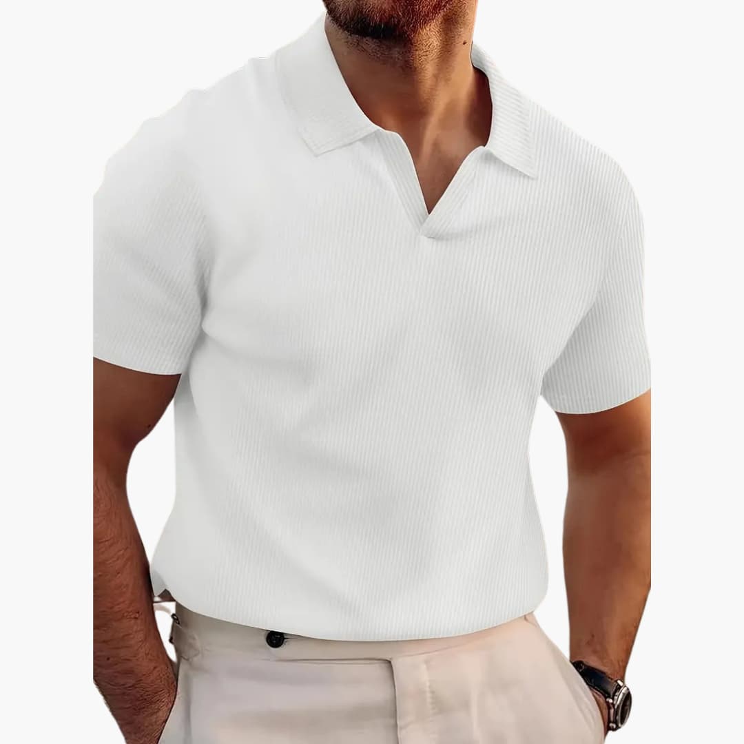 Stylisches Waffelpolo-Shirt für Männer - bequeme Passform