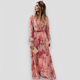 Elanisse - Stilvolles Maxikleid mit V-Ausschnitt in Rosa