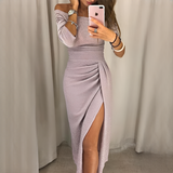 Cristy - Schickes schulterfreies Damenkleid in Rosa