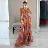 Darrisha - Elegantes Maxikleid mit überkreuztem Bund in Rosa