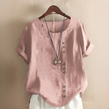 Noelle - Elegante, weit geschnittene Bluse mit Knöpfen in Rosa