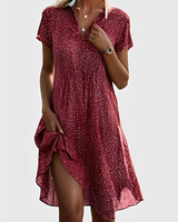 Vivella - Elegantes Midikleid mit V-Ausschnitt in Rot