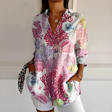 Eleanor - Stilvolle Bluse mit Knopfleiste in Rot