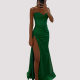 Bonnie - Elegantes Maxikleid mit Schlitz in Grün