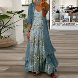 Derivia - Elegantes Zweiteiliges Maxikleid in Blau