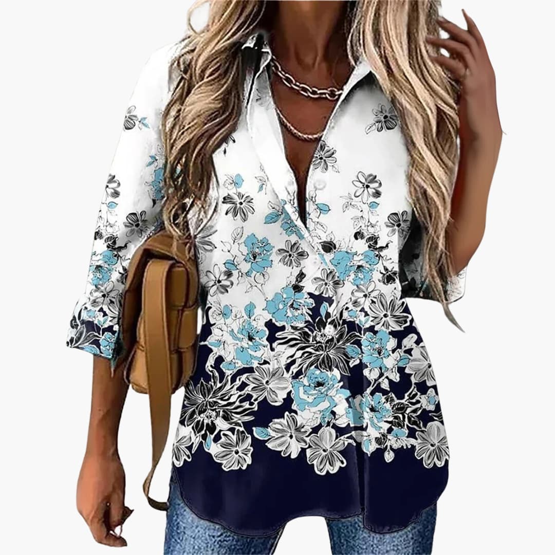 Lockere Damenbluse mit Blumenmuster - Luftig & Elegant