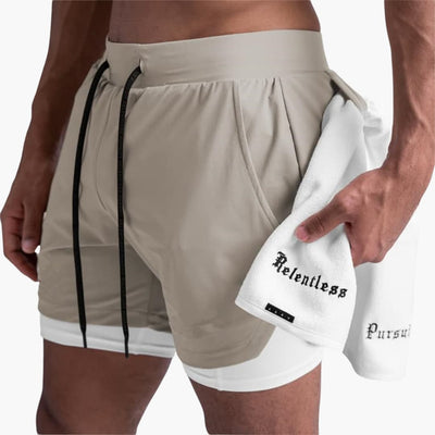 Herren Sportshorts mit Innenshorts und elastischem Bund