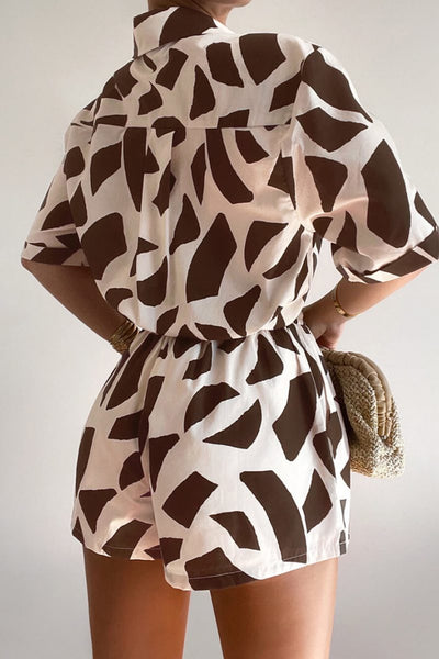 Trendiges Zweiteiler-Set | Hemdbluse & Shorts | Lässiger Chic