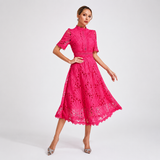 Hallie - Trendiges Midikleid in Rosa