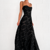 Sandra - Schickes Enganliegendes Maxikleid in Schwarz