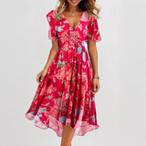 Luella - Fließendes Midikleid mit V-Ausschnitt in Rot