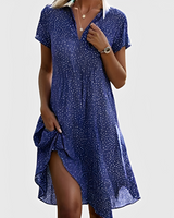 Vivella - Elegantes Midikleid mit V-Ausschnitt in Blau
