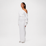 Tahlia - Elegantes Maxikleid mit einseitigem Träger in Weiß