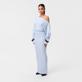 Tahlia - Elegantes Maxikleid mit einseitigem Träger in Blau