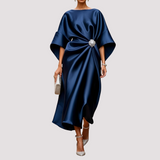 Kay - Elegantes Wickel-Midikleid in Dunkelblau