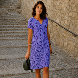 Josette - Lässiges Midikleid mit V-Ausschnitt in Lila