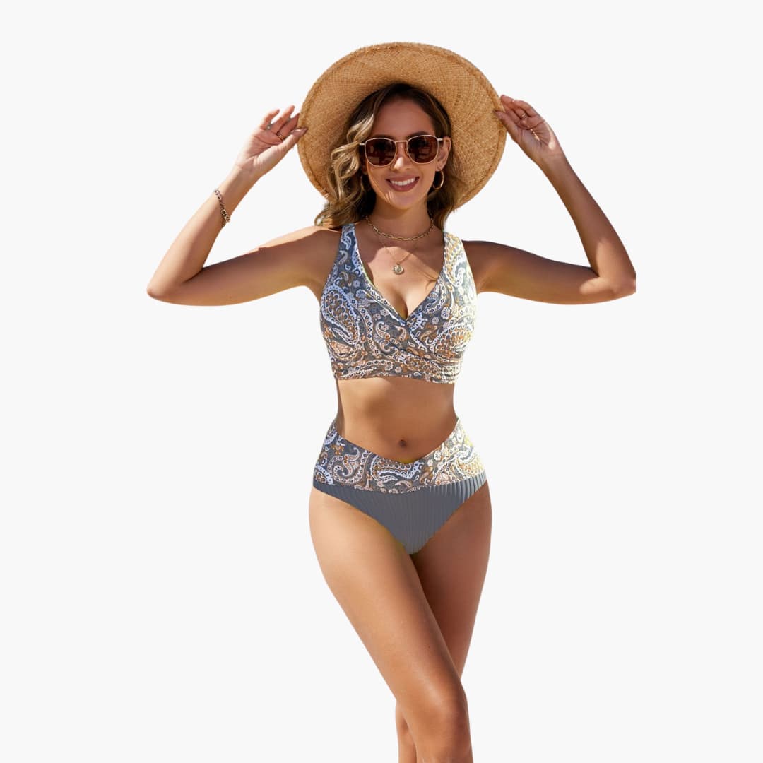 Eleganter Crossover-Bikini - Damen Zweiteiler für den Sommer