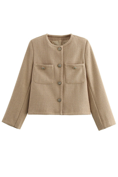 Strukturierte Kurzjacke | Edle Knöpfe & Taschen | Zeitloser Chic