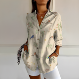 Eleanor - Stilvolle Bluse mit Knopfleiste in Beige