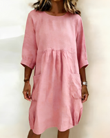 Shadia - Lockeres und Lässiges Midikleid in Rosa