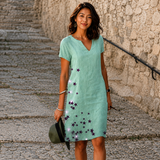 Josette - Lässiges Midikleid mit V-Ausschnitt in Hellgrün