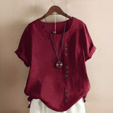 Noelle - Elegante, weit geschnittene Bluse mit Knöpfen in Rot