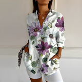 Eleanor - Stilvolle Bluse mit Knopfleiste in Lila