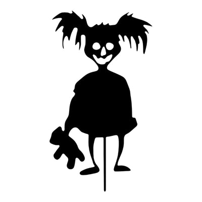 SpookyCharm Personalisierbares Halloween‑Gartenschild mit Figuren – Dekoration für Außenbereiche