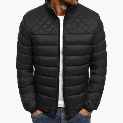 Herren Bomberjacke mit Reißverschluss und gestepptem Design