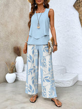 Abigail- Elegantes Damen Zweiteiler Set in Blau