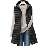 Bequeme Lange Damen Bodywarmer - Rianne in Schwarz