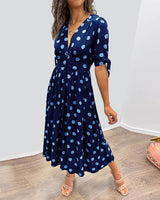 Penelope - Damen Midikleid mit Punkten in Marineblau