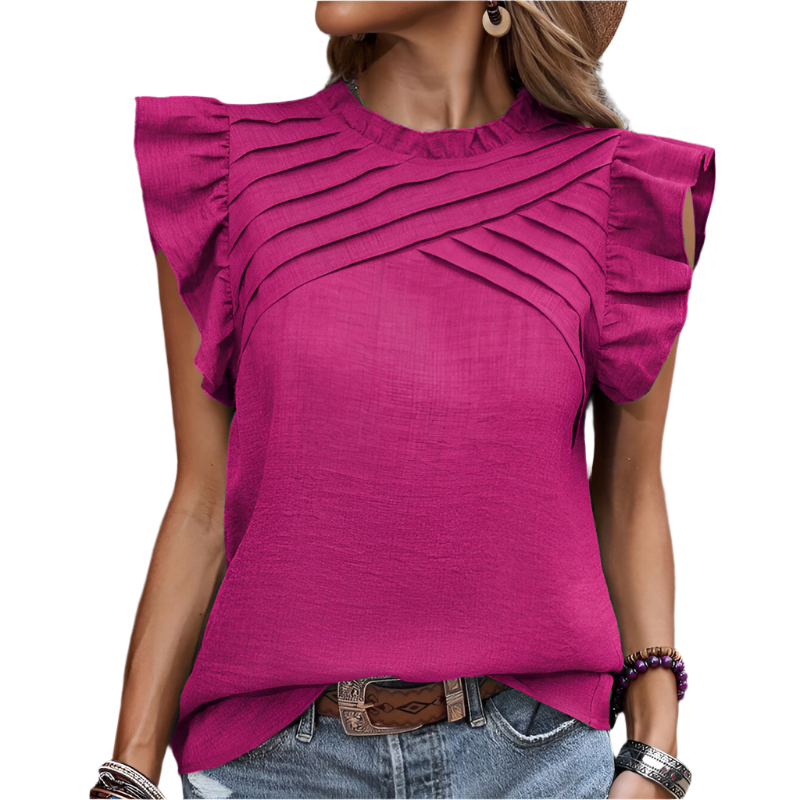 Sarah - Feminines Oberteil mit Rüschen und Falten