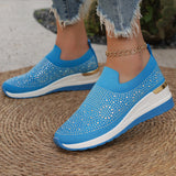 Genovefa | Glitzernde Damen-Sneaker zum Hineinschlüpfen in Blau