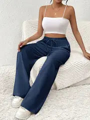 Audrey - Damen-Sweatpants mit hoher Taille und Kordelzug