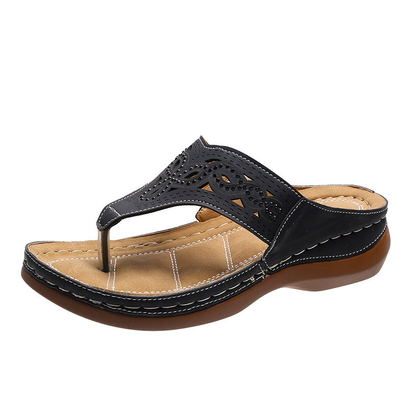 Avelena | Clip Zehen Wedge Sandalen
