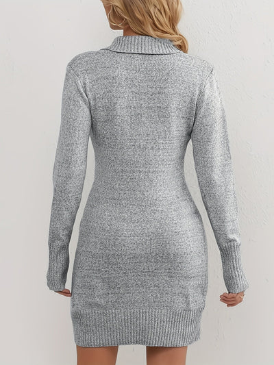 Strickkleid | Wickel-Optik | Elegante Knopfdetails