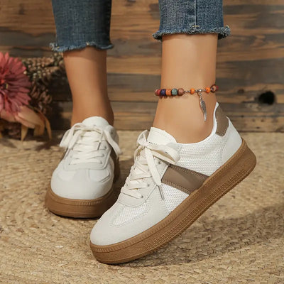 Imke - Stilvolle Sportliche Turnschuhe Mit Schnürung Und Plateauschuhen