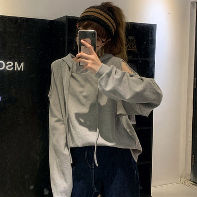 Damen Oversized Cold-Shoulder Hoodie Heidi-Mode