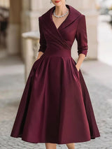 Eliana - Midikleid mit Wickeldesign in Burgunderrot